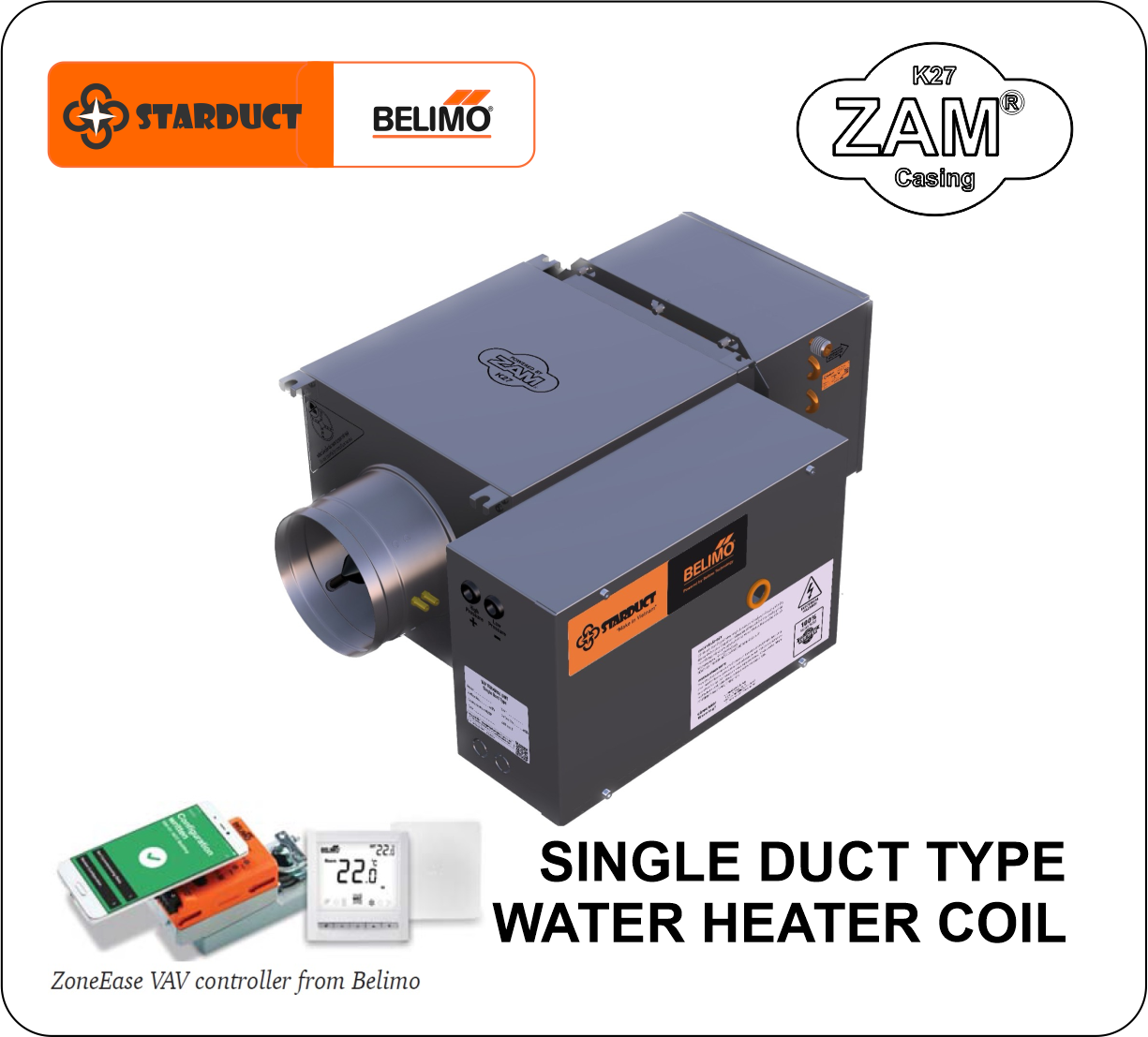 Single Duct VAV box with Water Heater Type